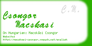 csongor macskasi business card